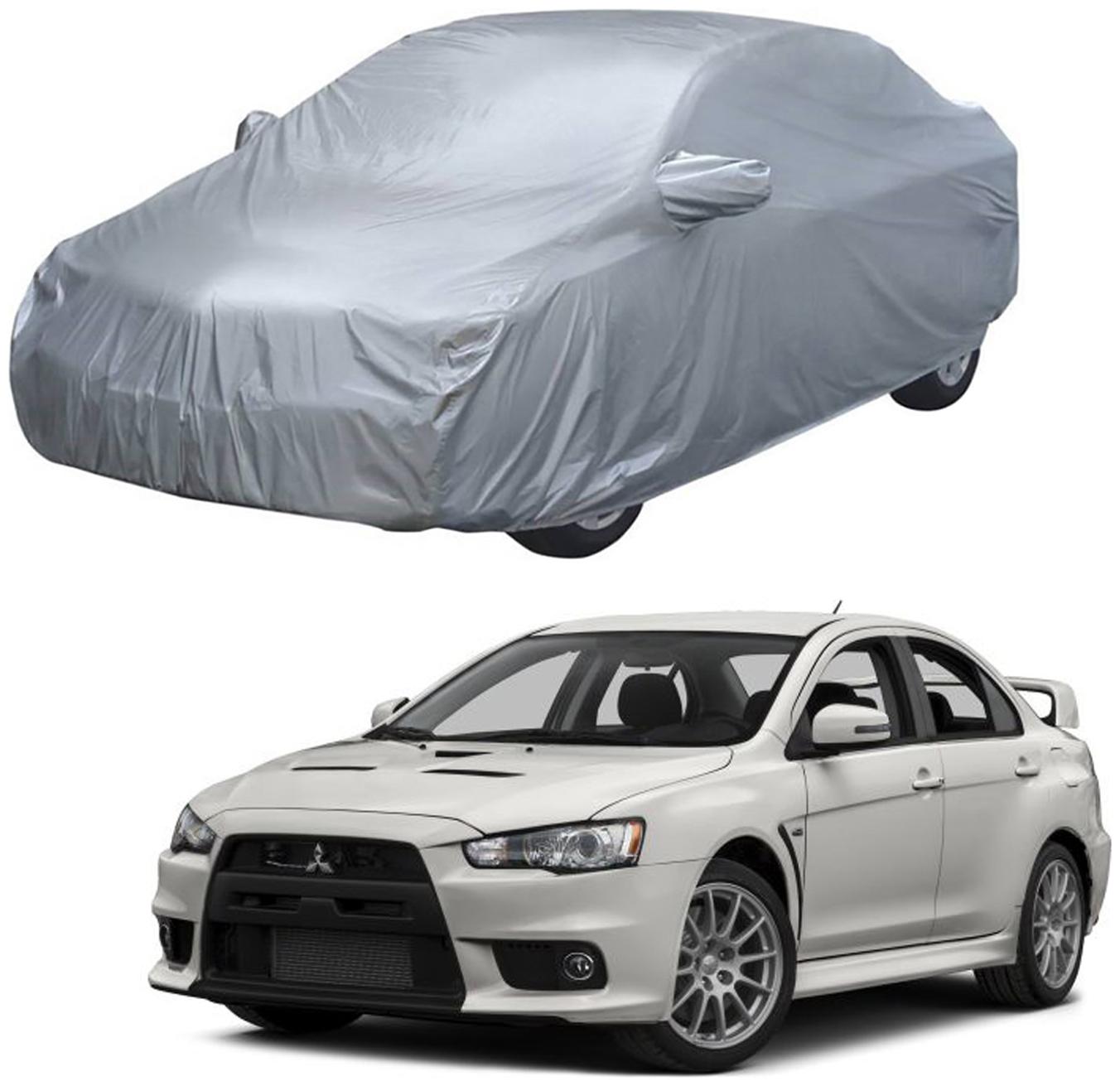 

AutoRetail Mitsubishi LANCER Silver Matty Car Body Cover for 2019 Model (Mirror Pocket Triple Stiched)