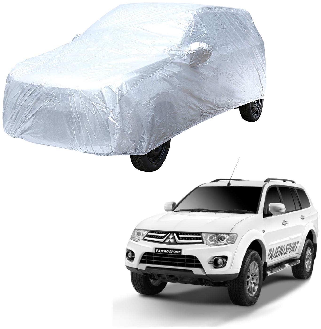 

AutoRetail Mitsubishi PAJERO Silver Matty Car Body Cover for 2019 Model (Mirror Pocket Triple Stiched)