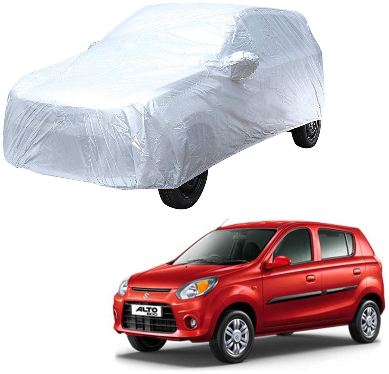 

AutoRetail Maruti Suzuki Alto 800 Silver Matty Car Body Cover for 2019 Model (Mirror Pocket Triple Stiched)