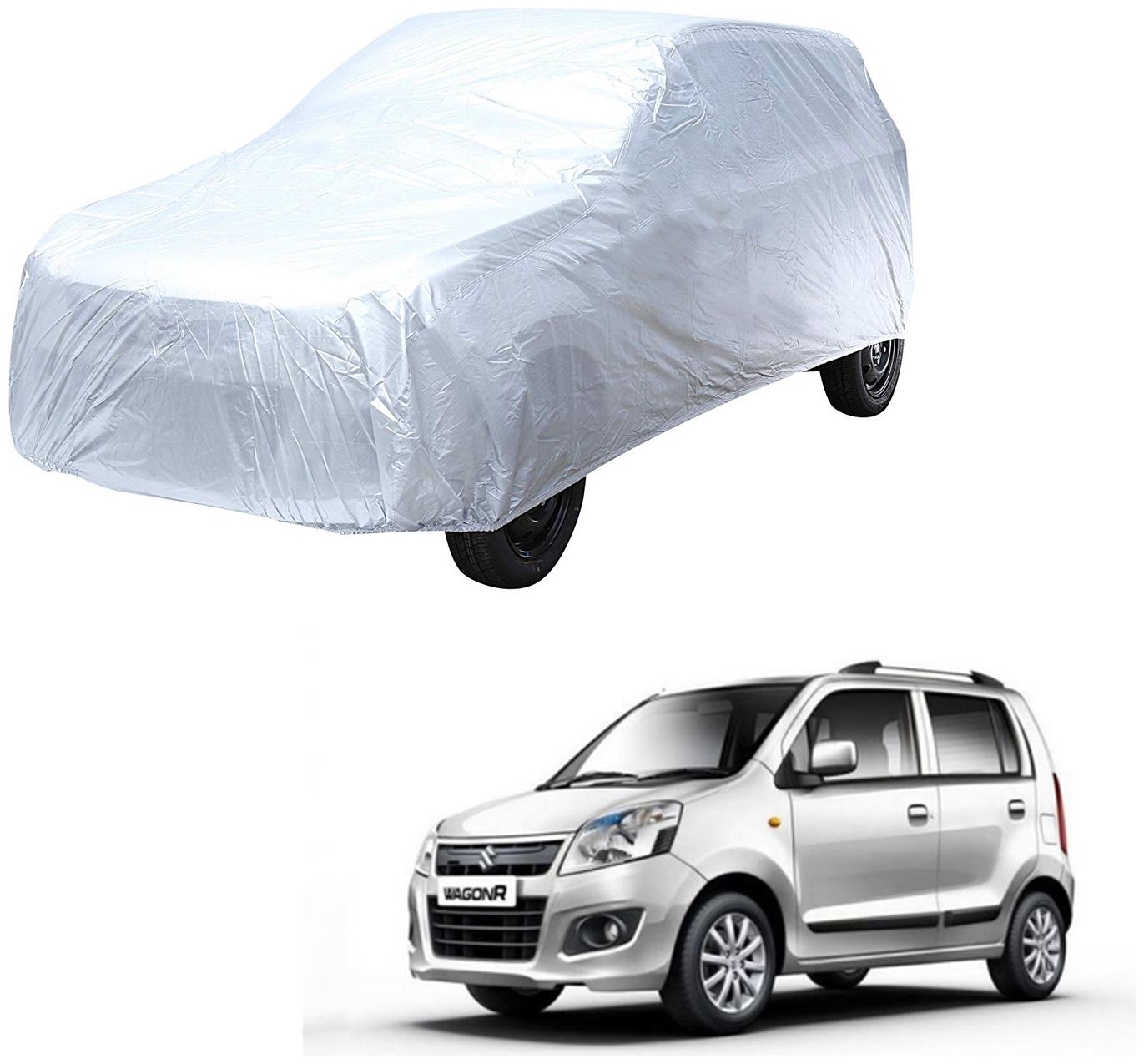 

AutoRetail Maruti Suzuki WagonR Silver Matty Car Body Cover for 2013 Model (Triple Stiched without Mirror Pocket)