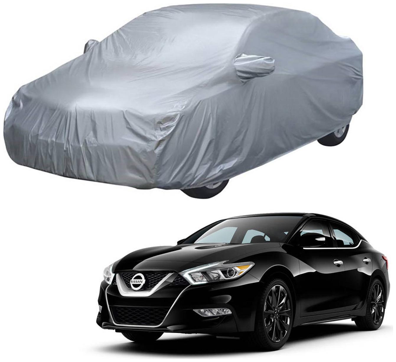 

AutoRetail Nissan Micra Silver Matty Car Body Cover For 2015 Model (Mirror Pocket Triple Stiched)