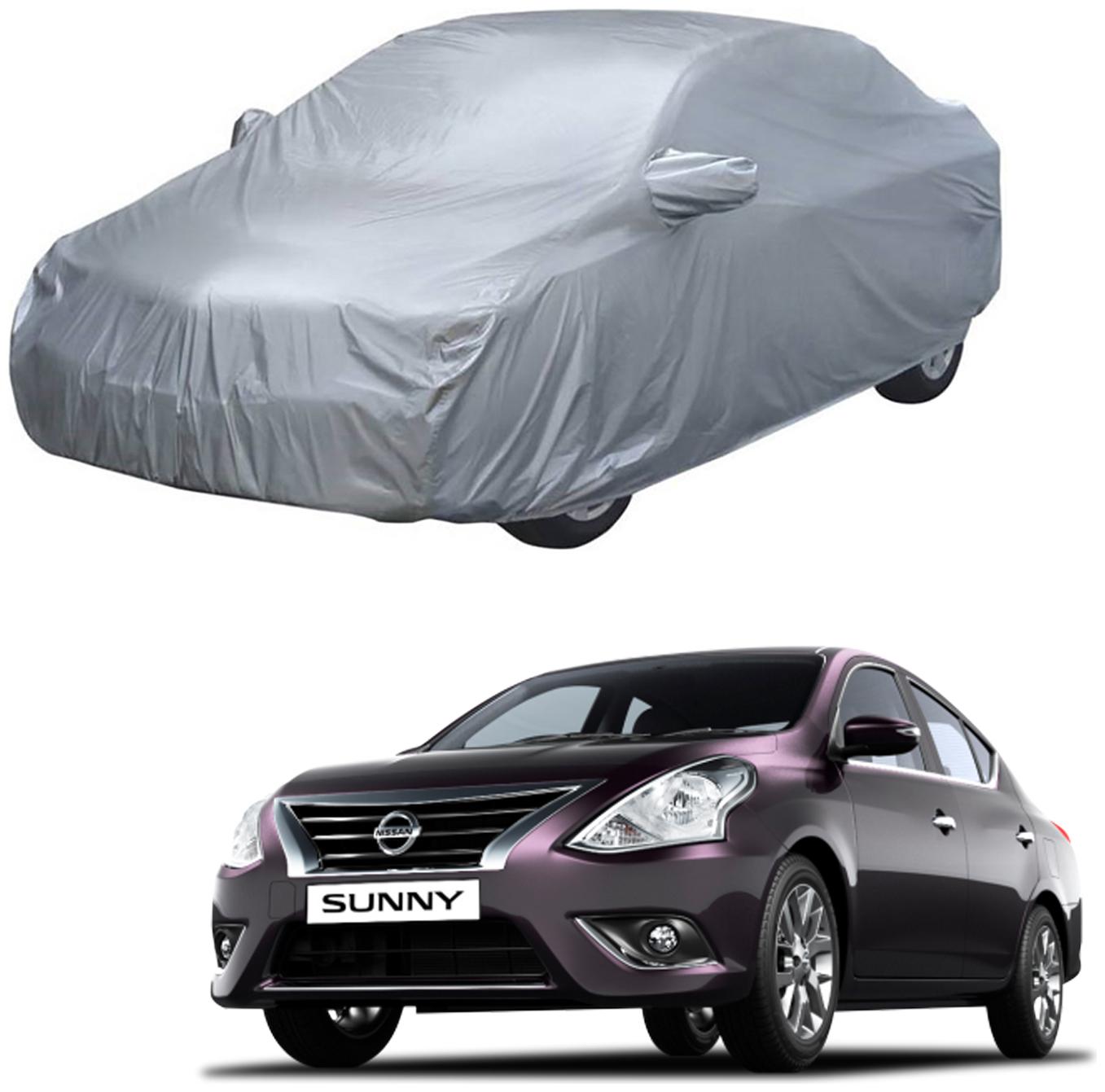 

AutoRetail Nissan SUNNY Silver Matty Car Body Cover for 2019 Model (Mirror Pocket Triple Stiched)