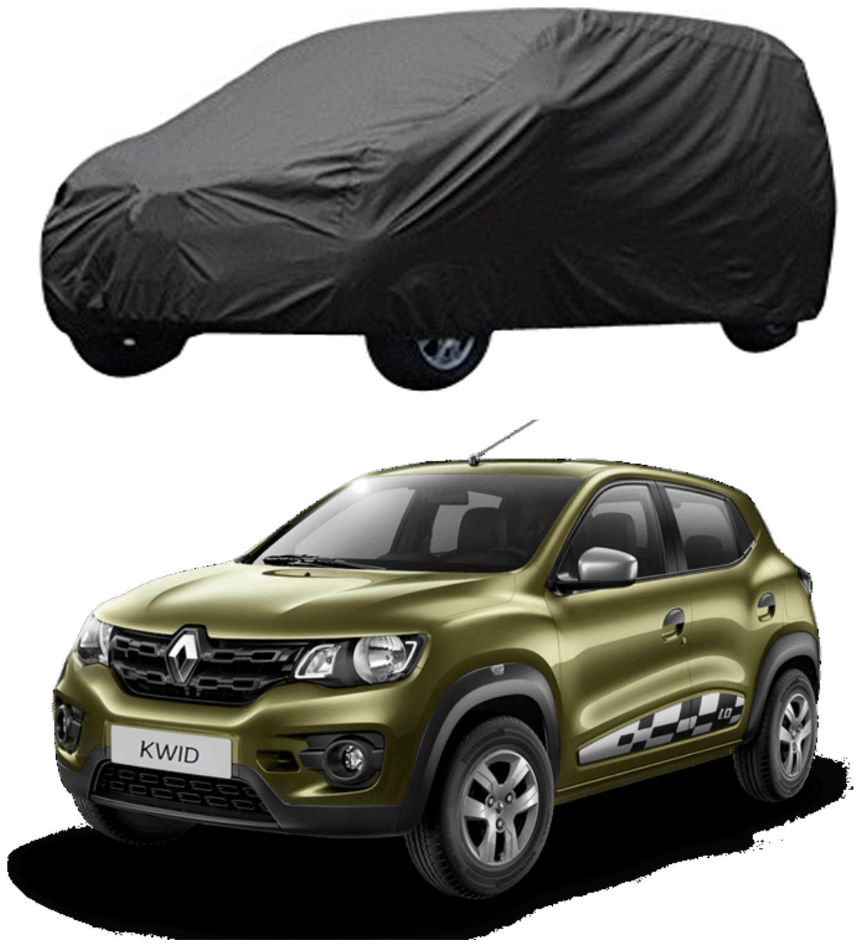 

AutoRetail Renault KWID Grey Car Body Cover for 2018 Model (Triple Stiched without Mirror Pocket)