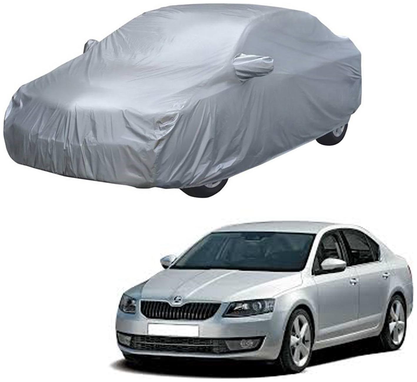 

AutoRetail Skoda OCTAVIA Silver Matty Car Body Cover for 2019 Model (Mirror Pocket Triple Stiched)