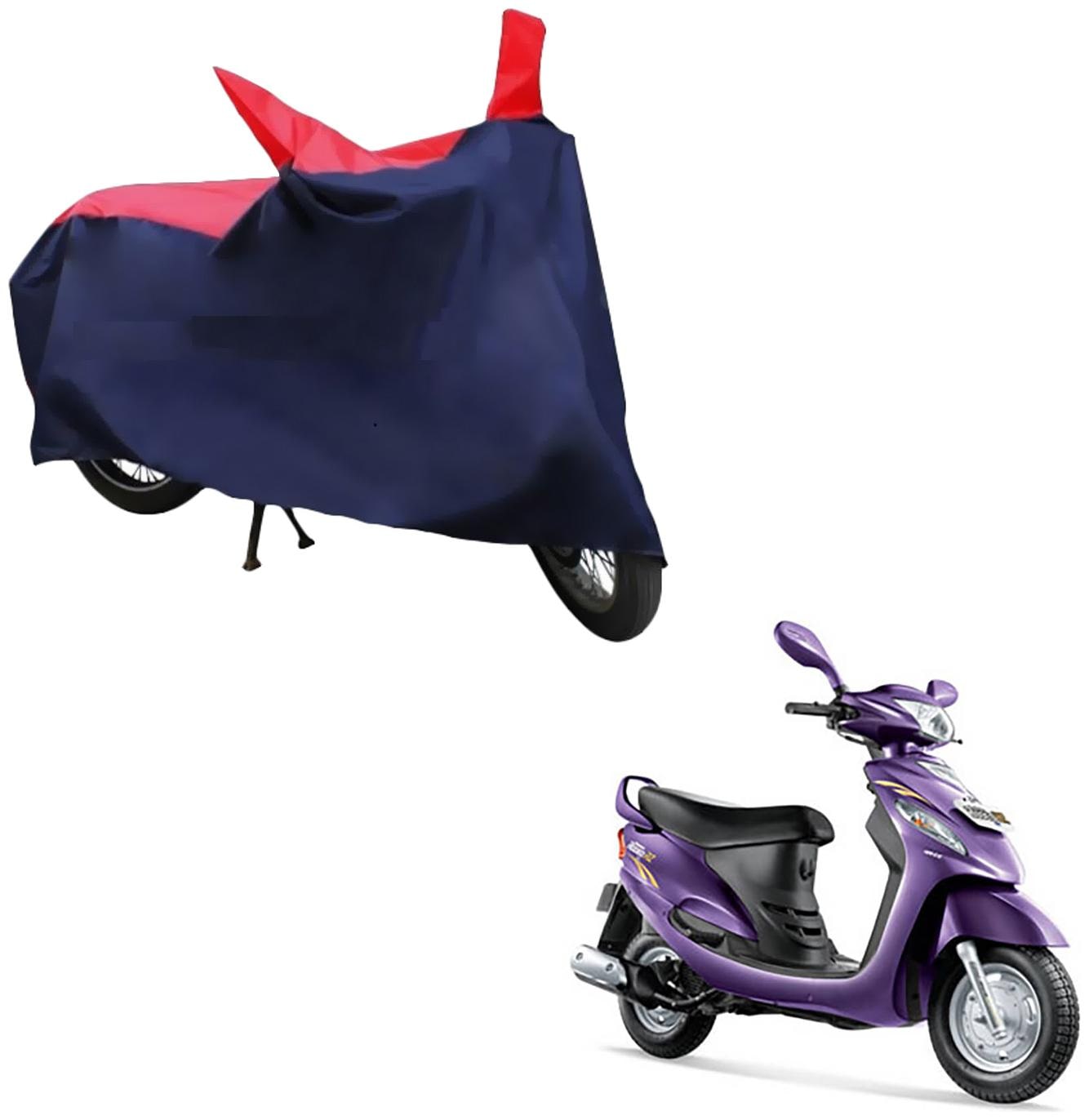 

AutoRetail Two Wheeler Polyster Cover for Mahindra Rodeo RZ with Sun Protection (Mirror Pocket Red and Blue Color)