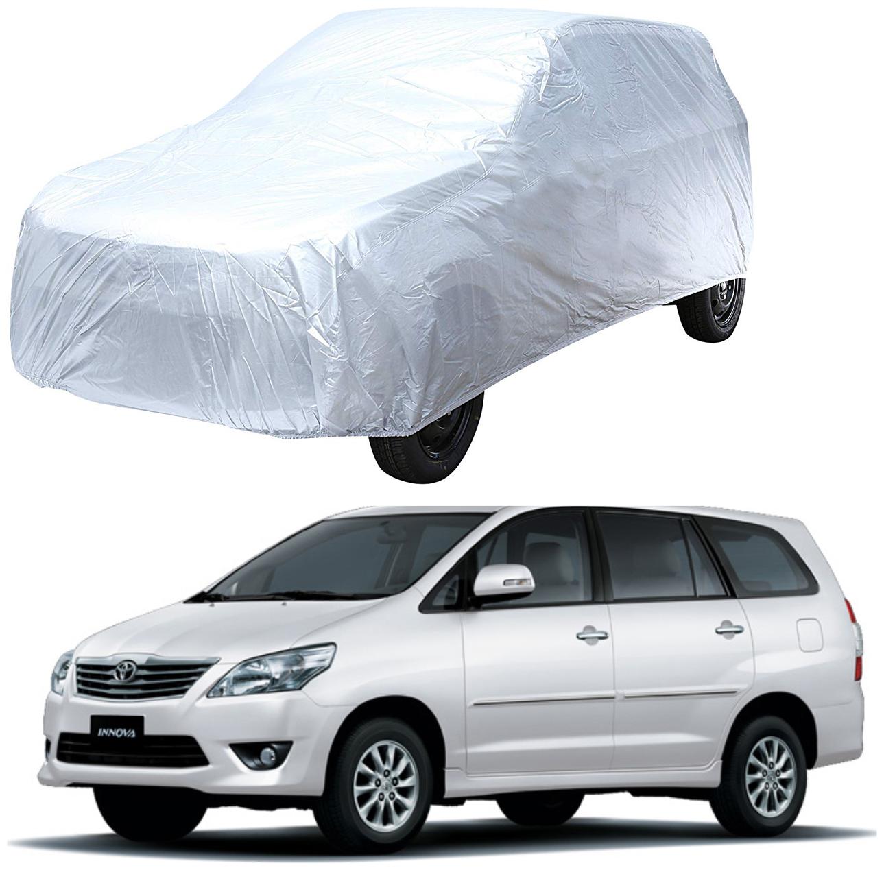 

AutoRetail Toyota INNOVA Silver Matty Car Body Cover for 2012 Model (Triple Stiched without Mirror Pocket)