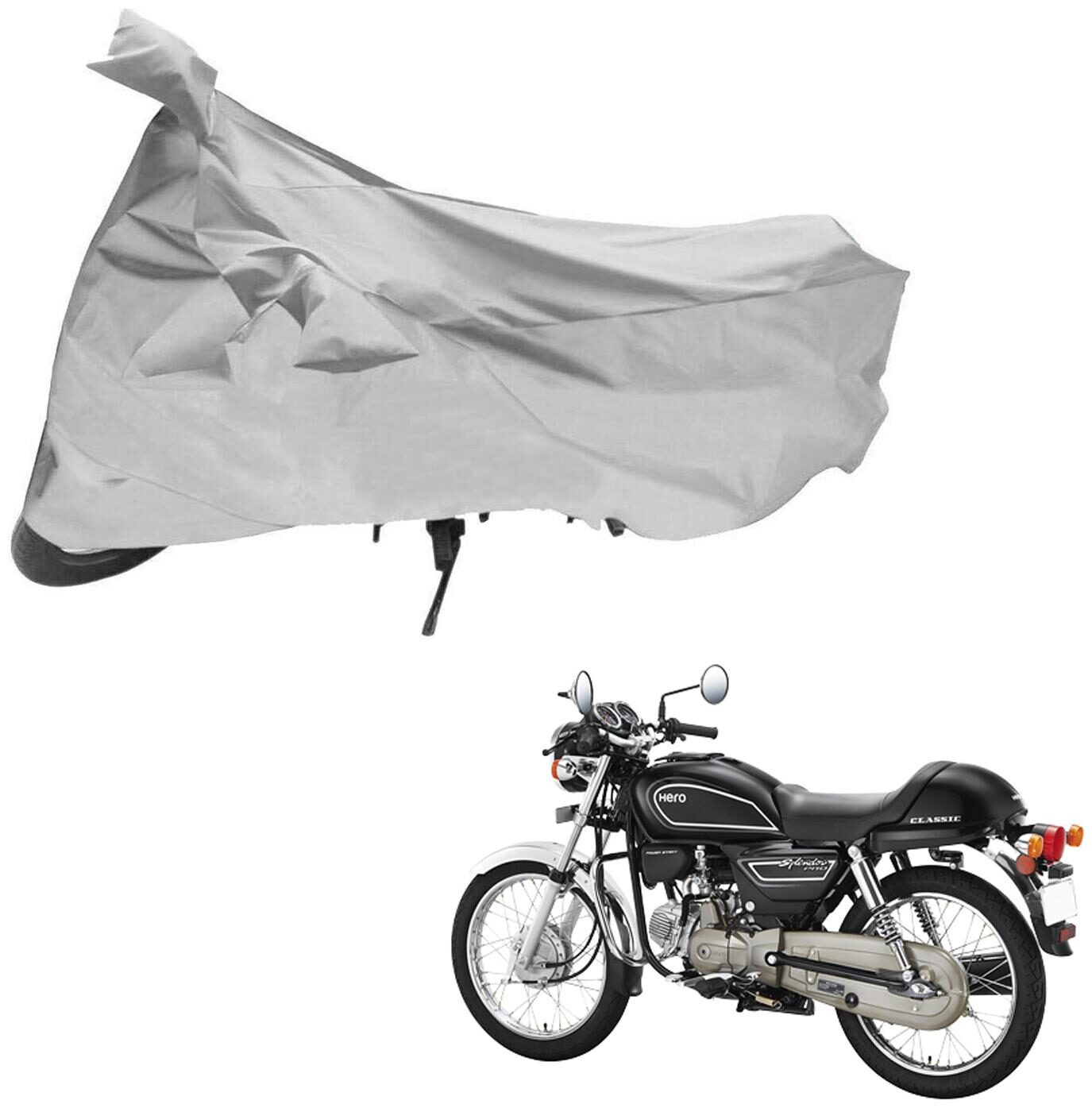 

AutoRetail Two Wheeler Polyster Cover for Hero Splendor Pro Classic with Sun Protection (Mirror Pocket Silver Color)