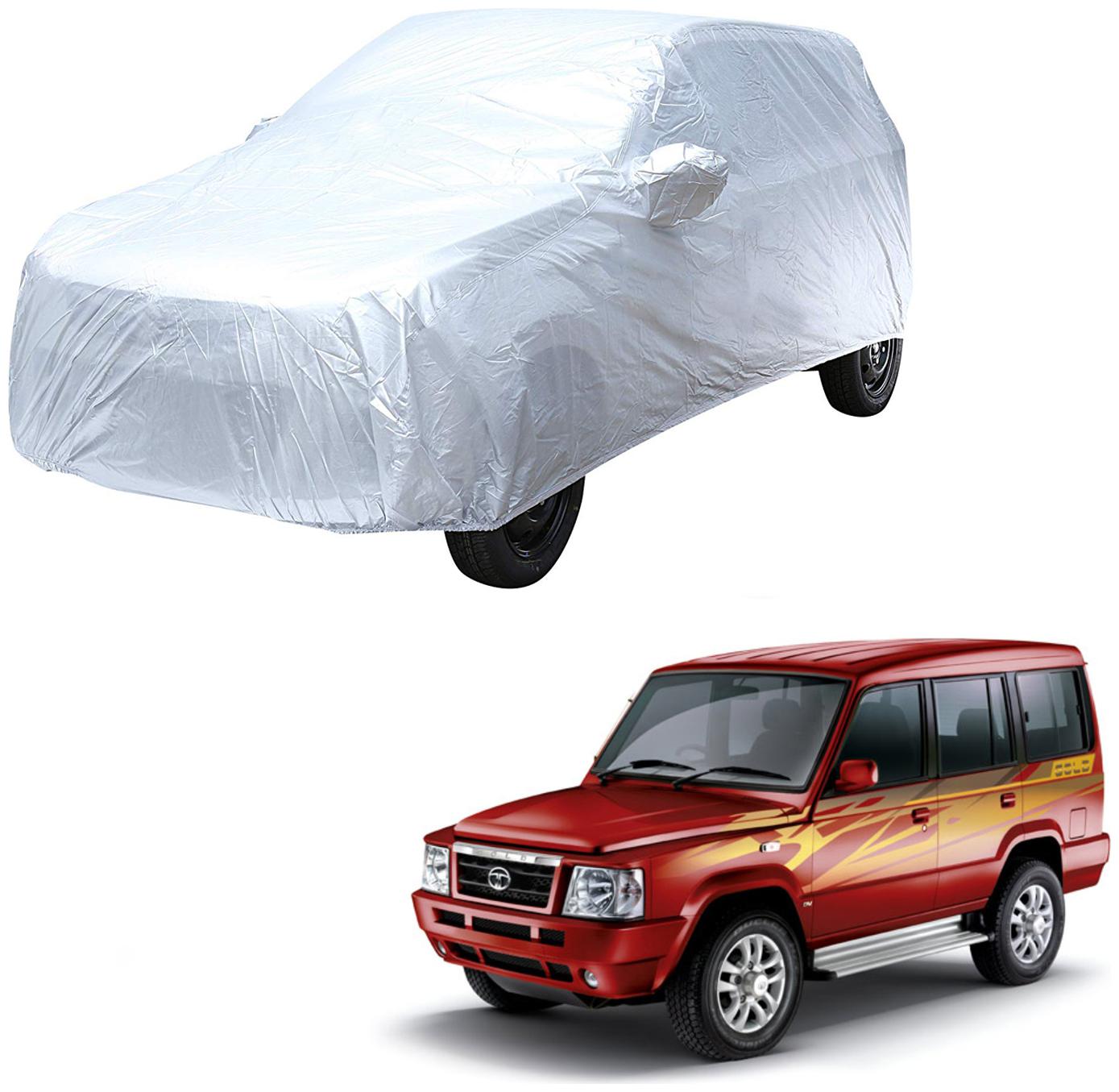 

AutoRetail Tata SUMO Silver Matty Car Body Cover for 2019 Model (Mirror Pocket Triple Stiched)