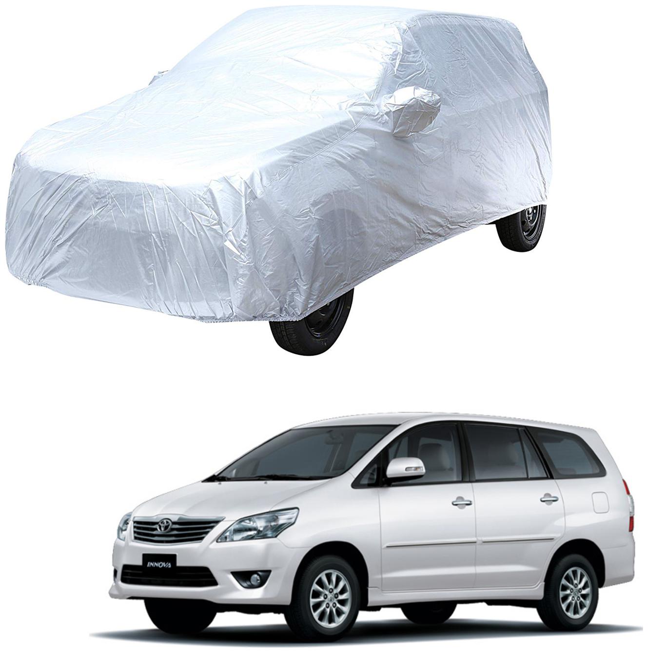

AutoRetail Toyota INNOVA Silver Matty Car Body Cover for 2005 Model (Mirror Pocket Triple Stiched)