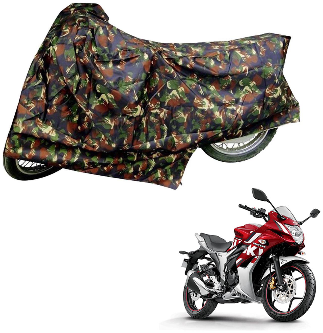 

AutoRetail Two Wheeler Polyster Cover for Suzuki Gixxer SF with Mirror Pocket (Multi Color)