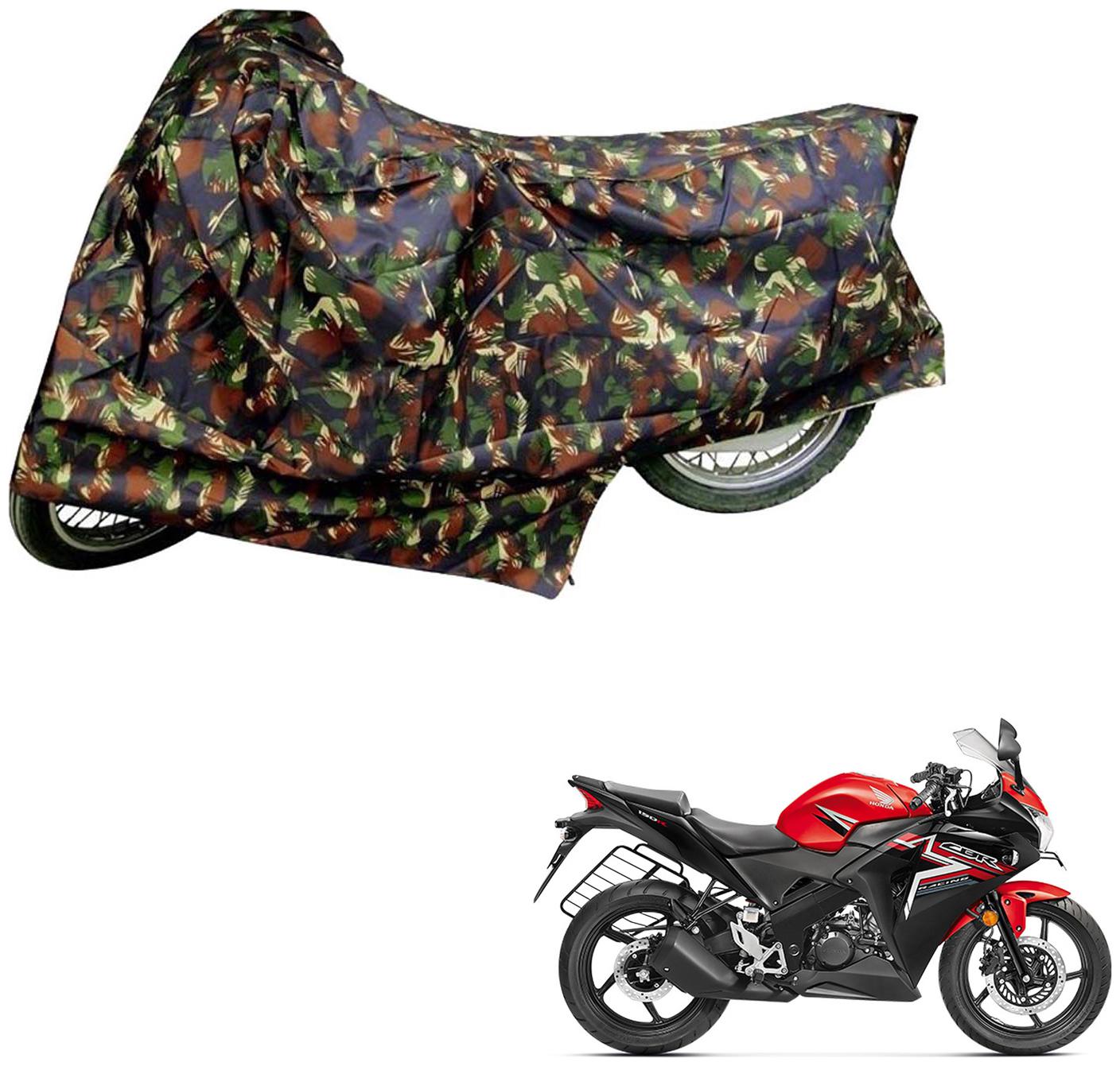 

AutoRetail Two Wheeler Polyster Cover for Honda CBR 150R with Sun Protection (Mirror Pocket Multi Color)
