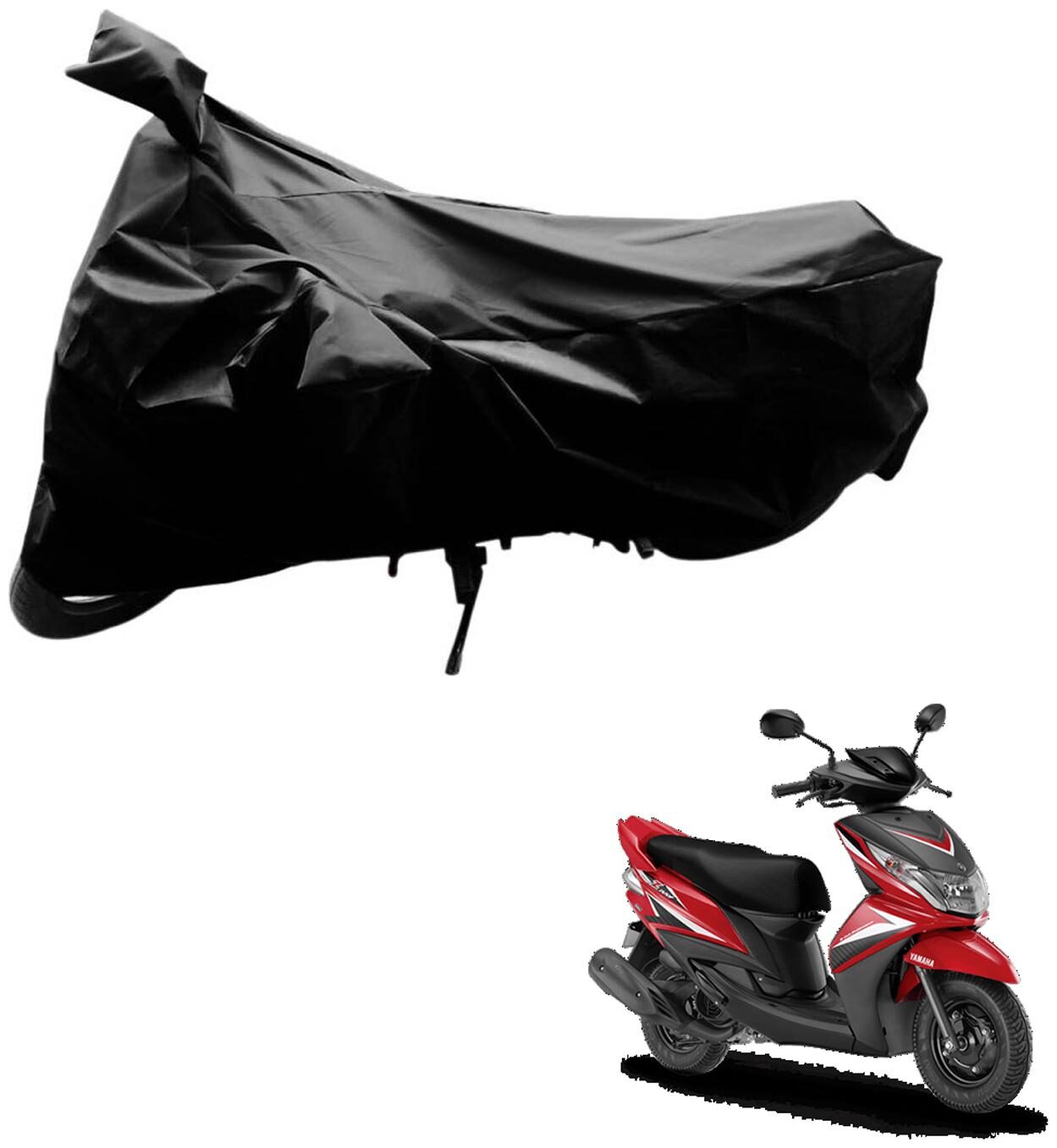 

AutoRetail Two Wheeler Polyster Cover for Yamaha Ray with Mirror Pocket (Black Color)