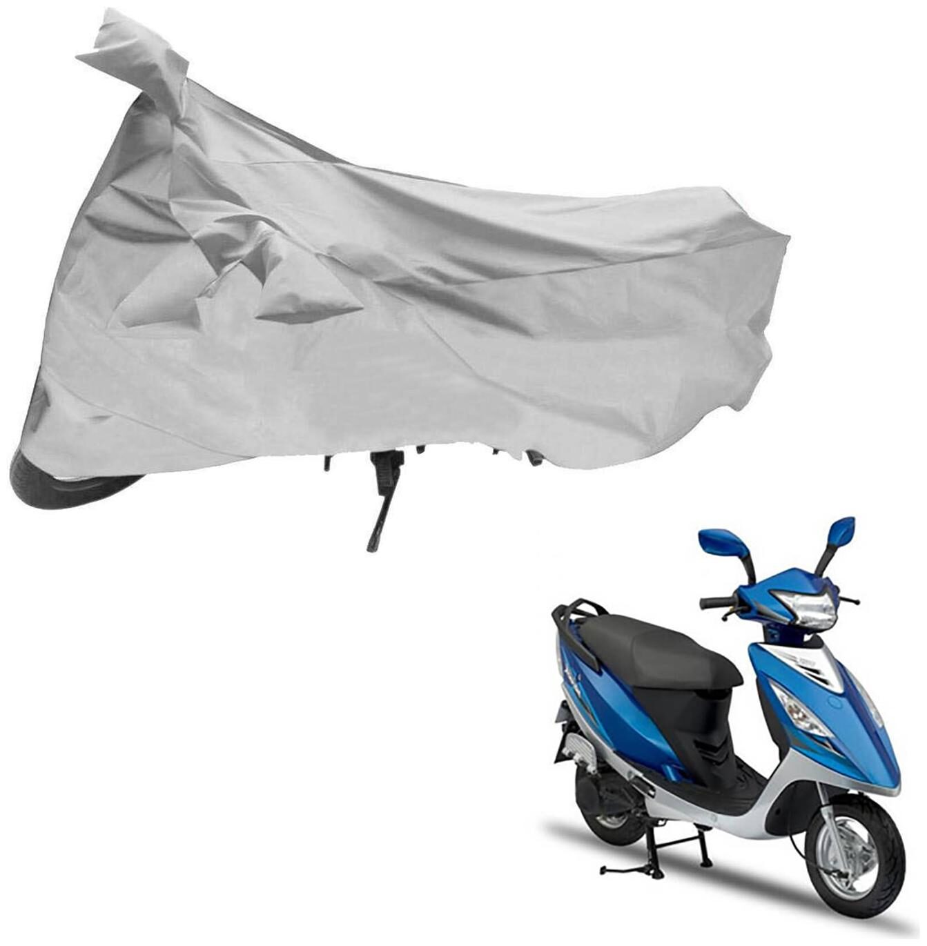 

AutoRetail Two Wheeler Polyster Cover for TVS Streak with Sun Protection (Mirror Pocket Silver Color)