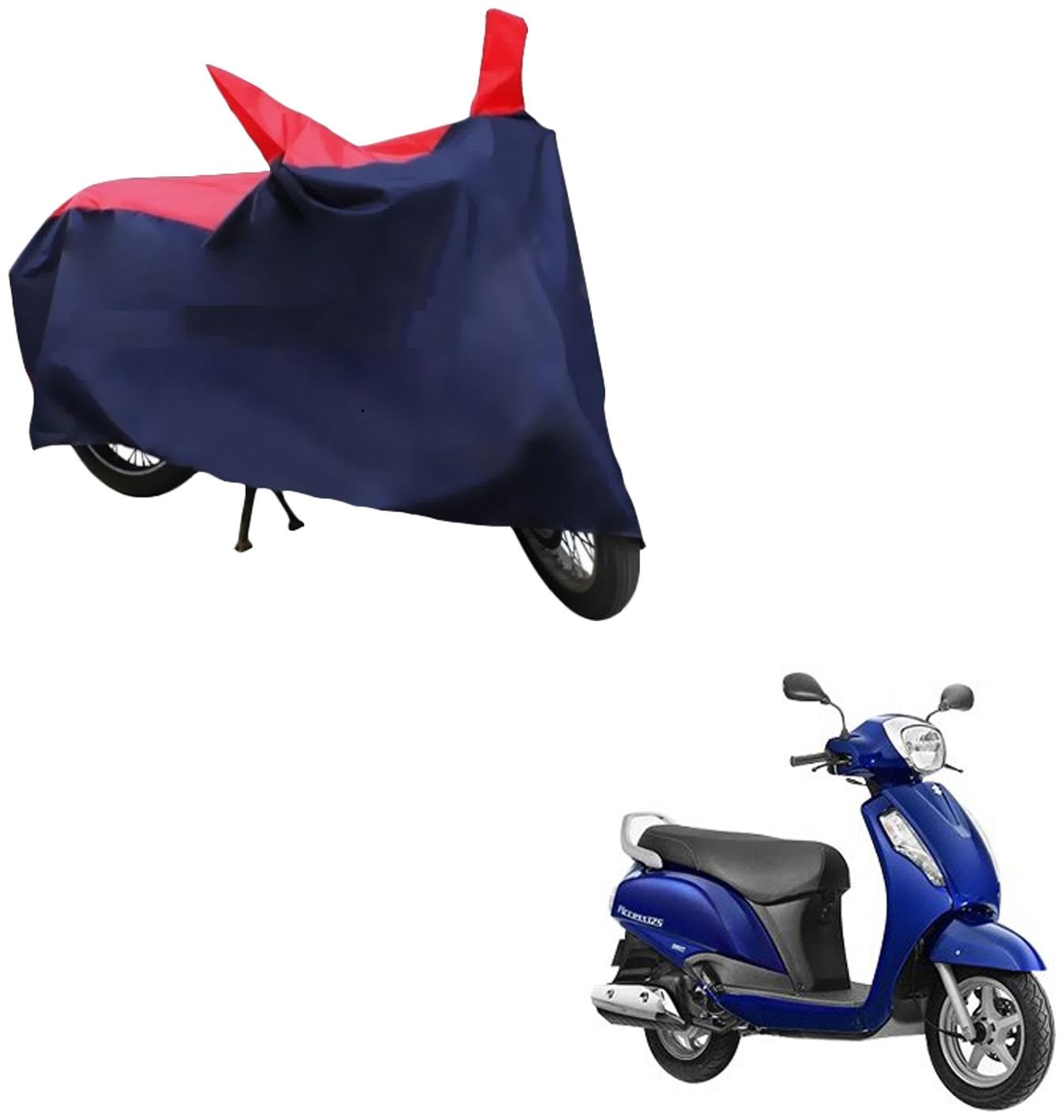 

AutoRetail Two Wheeler Polyster Cover for Suzuki Access with Sun Protection (Mirror Pocket Red and Blue Color)