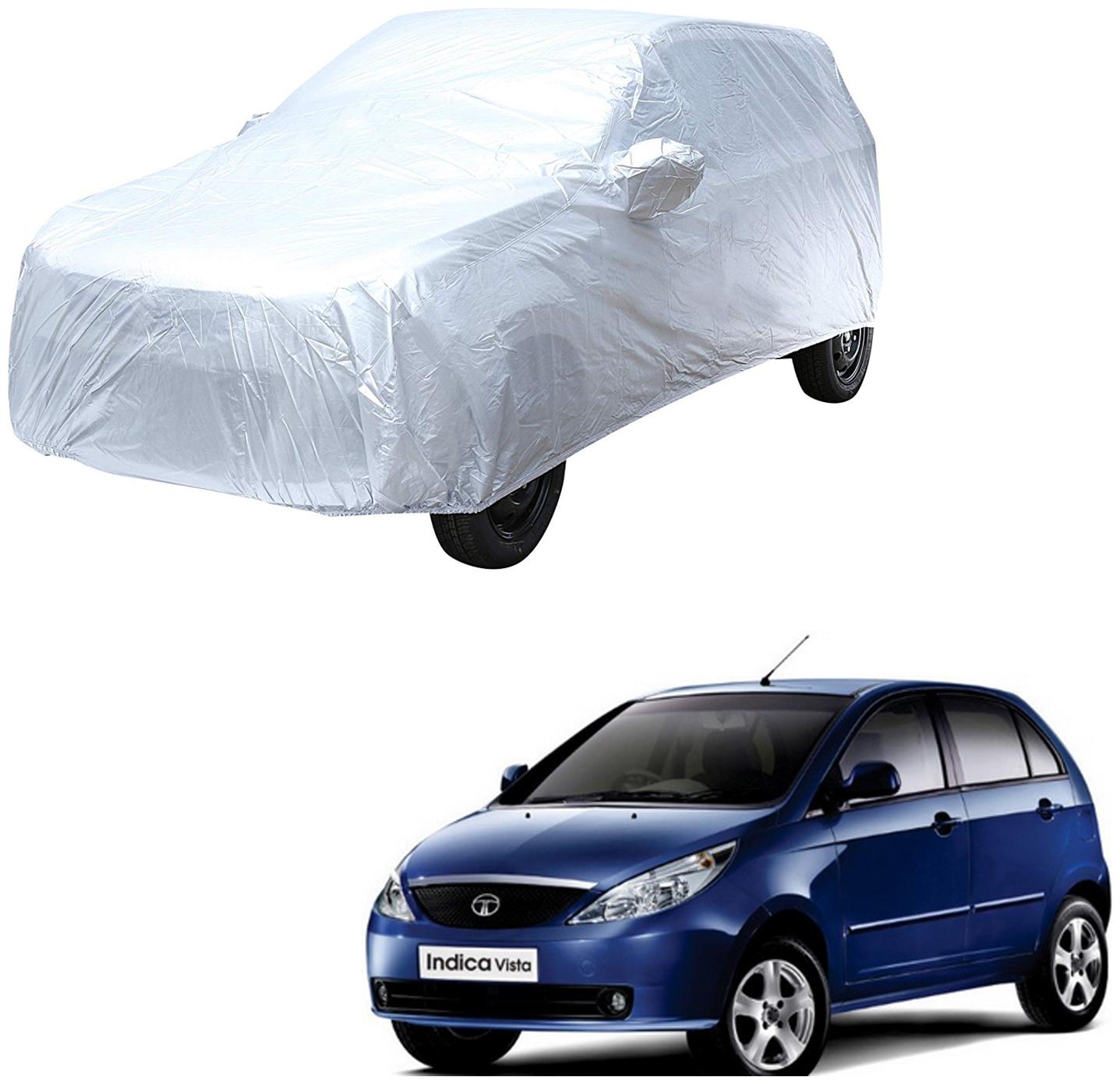 

AutoRetail Tata INDICA VISTA Silver Matty Car Body Cover for 2015 Model (Mirror Pocket Triple Stiched)