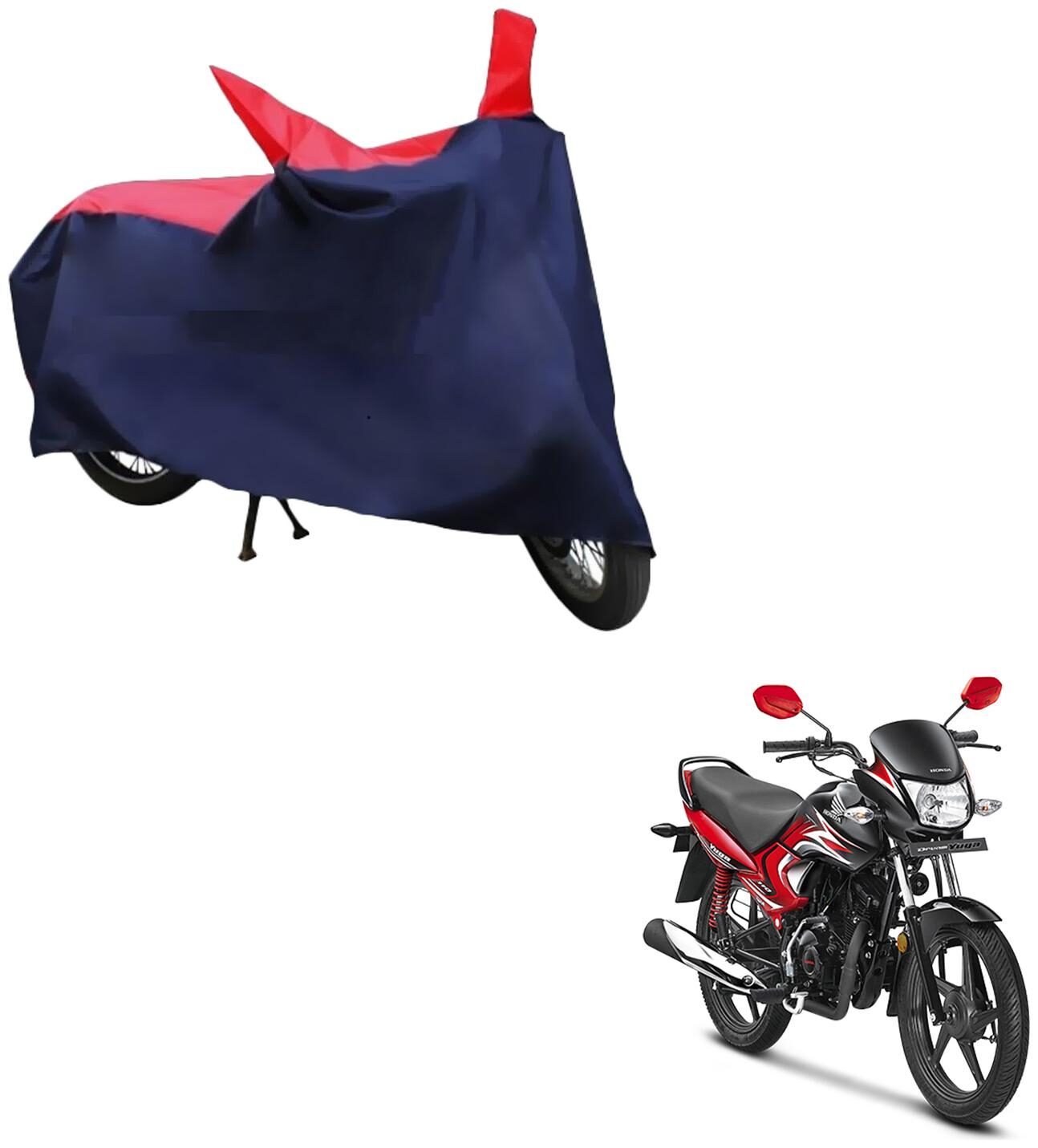 

AutoRetail Two Wheeler Polyster Cover for Honda Dream Neo with Sun Protection (Mirror Pocket Red and Blue Color)