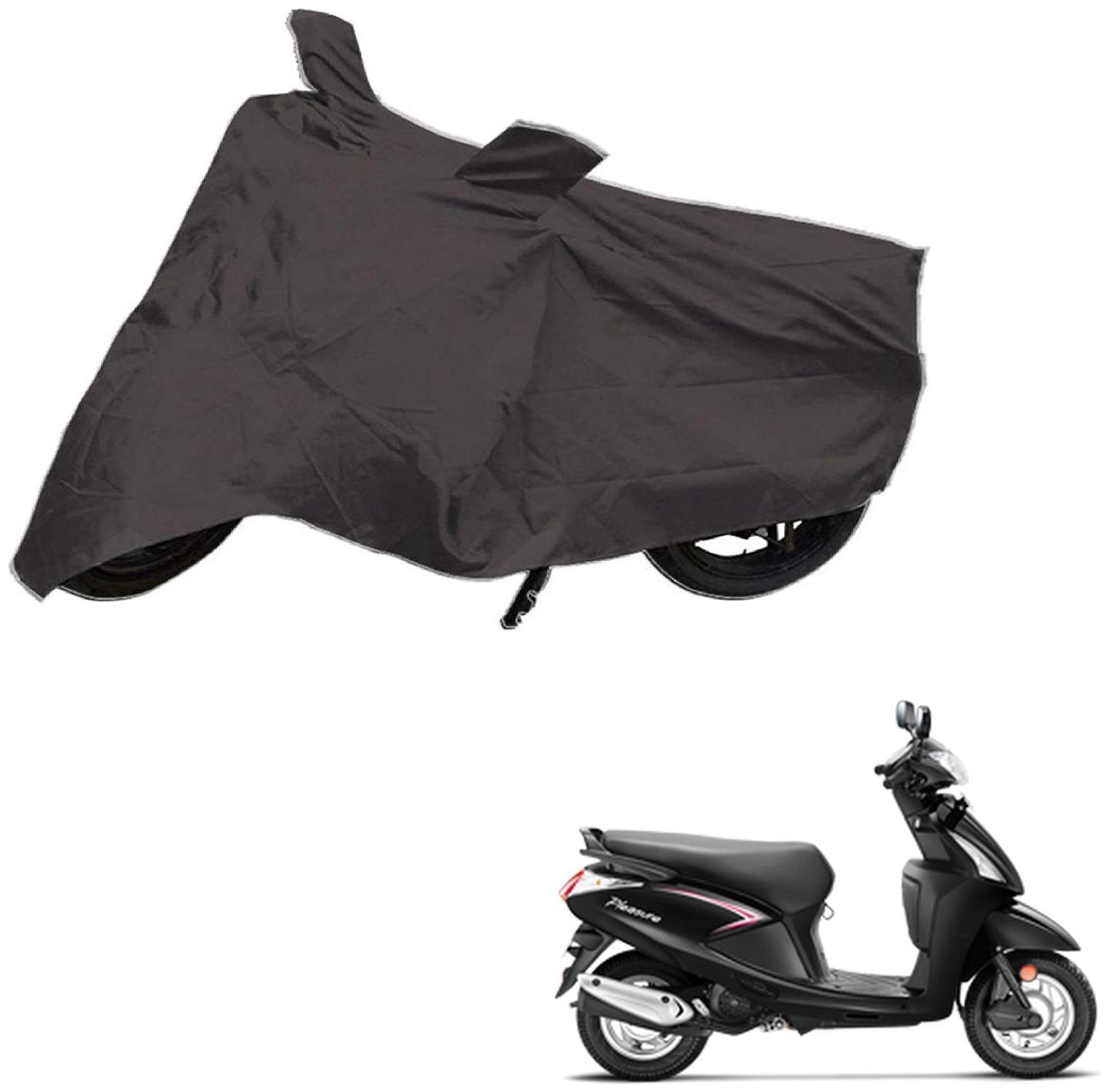 

AutoRetail Two Wheeler Polyster Cover for Hero Pleasure with Mirror Pocket (Grey Color)
