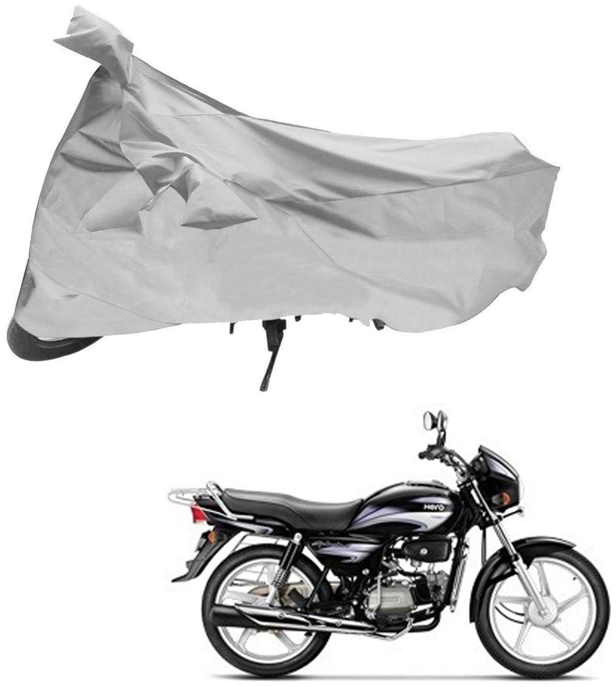

AutoRetail Two Wheeler Polyster Cover for Hero Splendor Plus with Sun Protection (Mirror Pocket Silver Color)