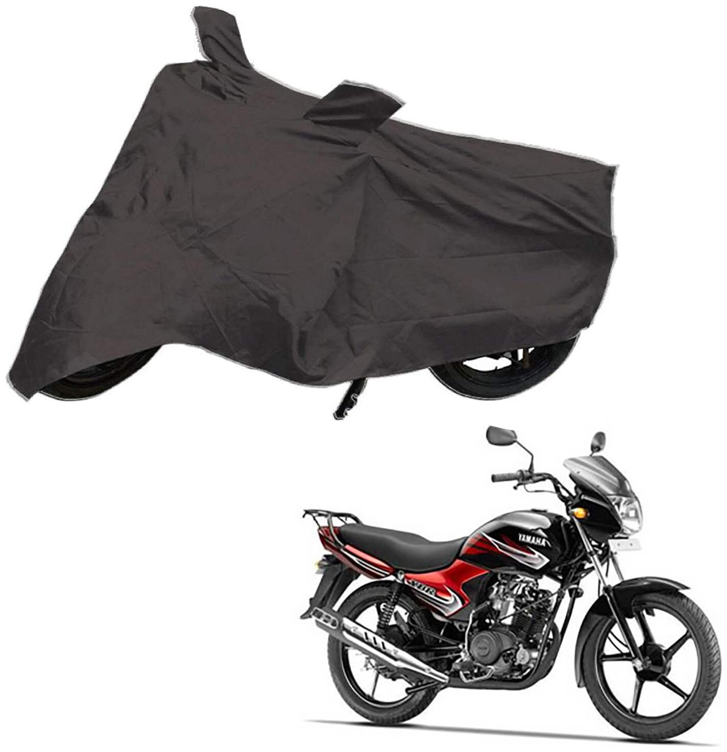 

AutoRetail Two Wheeler Polyster Cover for Yamaha YBR 110 with Sun Protection (Mirror Pocket Grey Color)