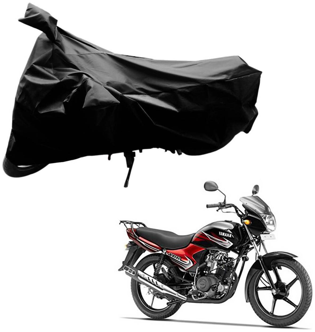 

AutoRetail Two Wheeler Polyster Cover for Yamaha YBR 110 with Sun Protection (Mirror Pocket Black Color)