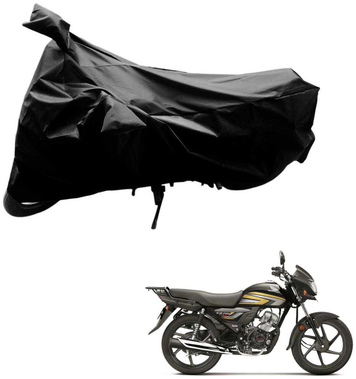 

AutoRetail Two Wheeler Polyster Cover for Honda CD 110 Dream with Mirror Pocket (Black Color)