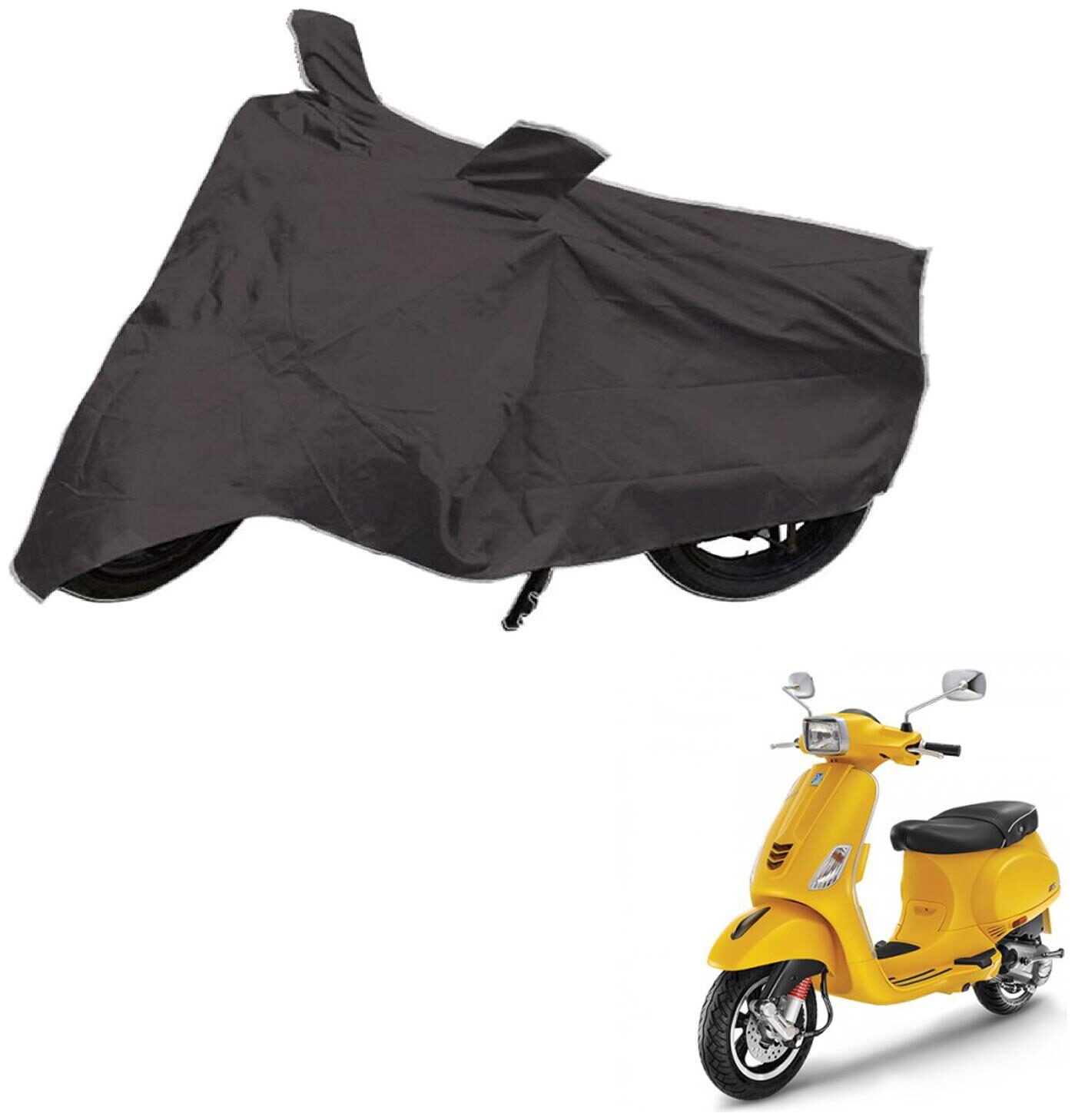 

AutoRetail Two Wheeler Polyster Cover for Piaggio Vespa SXL 150 with Sun Protection (Mirror Pocket Grey Color)