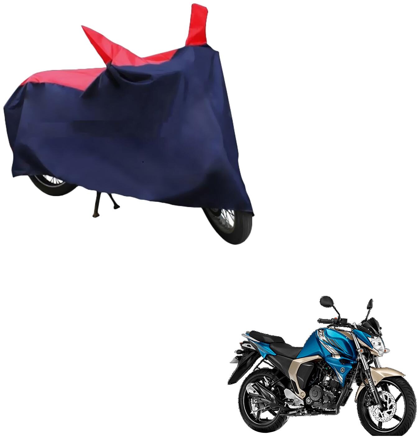 

AutoRetail Two Wheeler Polyster Cover for Yamaha FZ S Ver 2 0 with Sun Protection (Mirror Pocket Red and Blue Color)