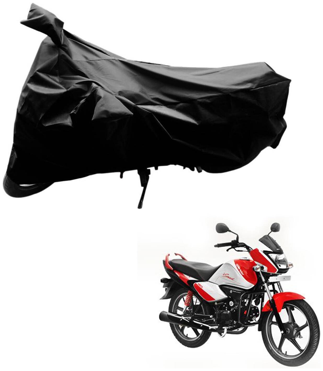 

AutoRetail Two Wheeler Polyster Cover for Hero Splendor I Smart with Sun Protection (Mirror Pocket Black Color)