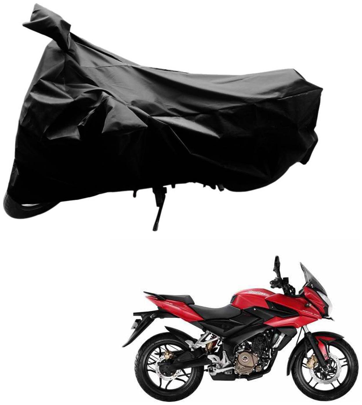 

AutoRetail Two Wheeler Polyster Cover for Bajaj Pulsar AS 200 with Sun Protection (Mirror Pocket Black Color)