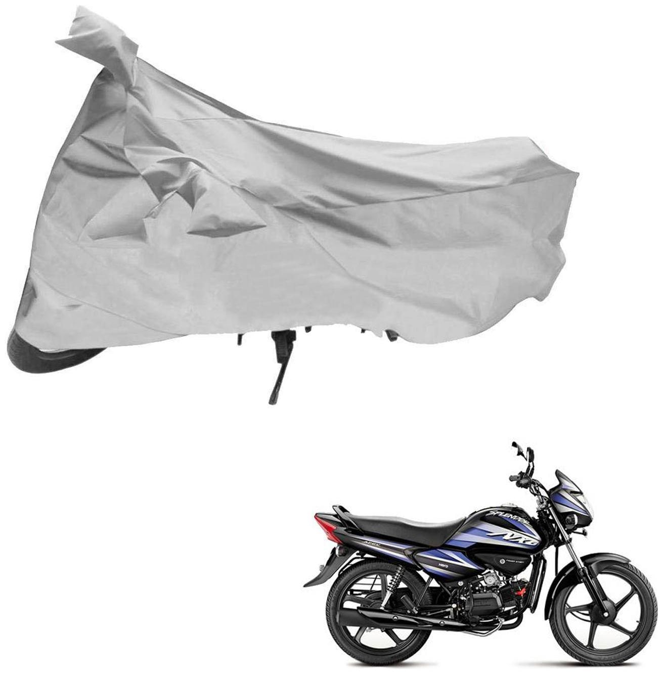 

AutoRetail Two Wheeler Polyster Cover for Hero Splendor NXG with Mirror Pocket (Silver Color)