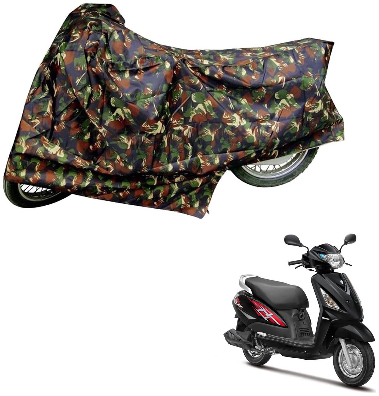 

AutoRetail Two Wheeler Polyster Cover for Suzuki Swish 125 Facelift with Sun Protection (Mirror Pocket Multi Color)