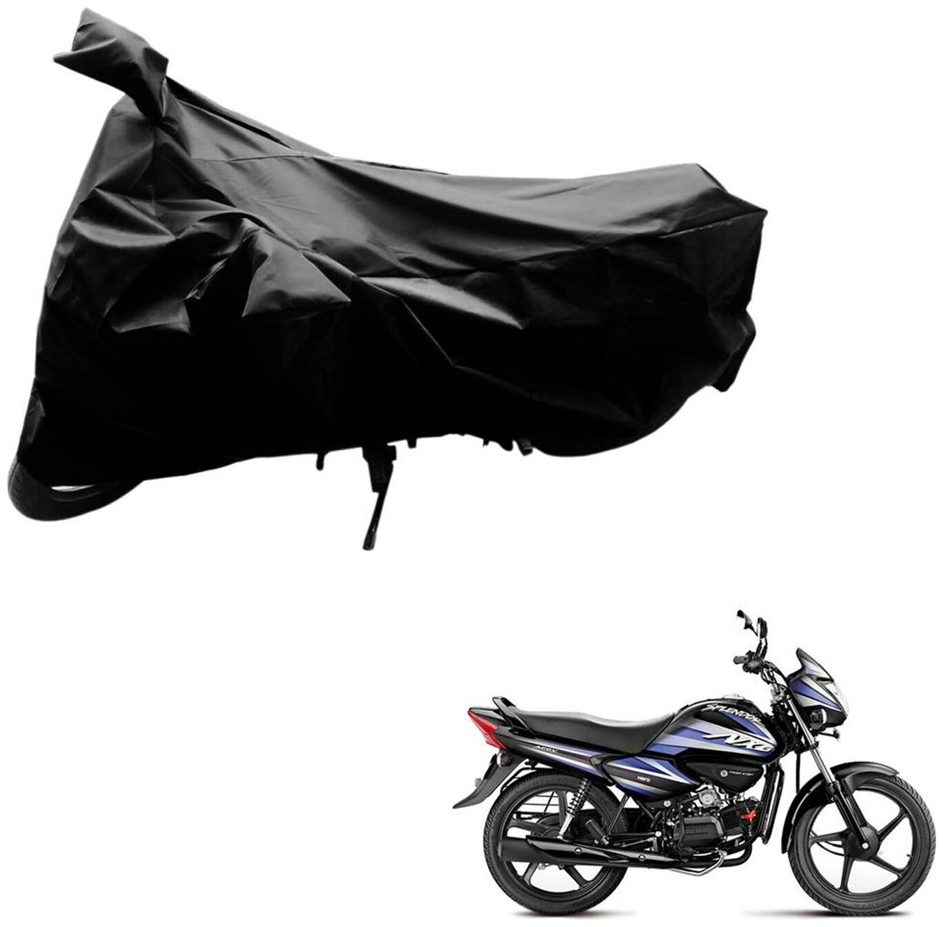 

AutoRetail Two Wheeler Polyster Cover for Hero Splendor NXG with Sun Protection (Mirror Pocket Black Color)