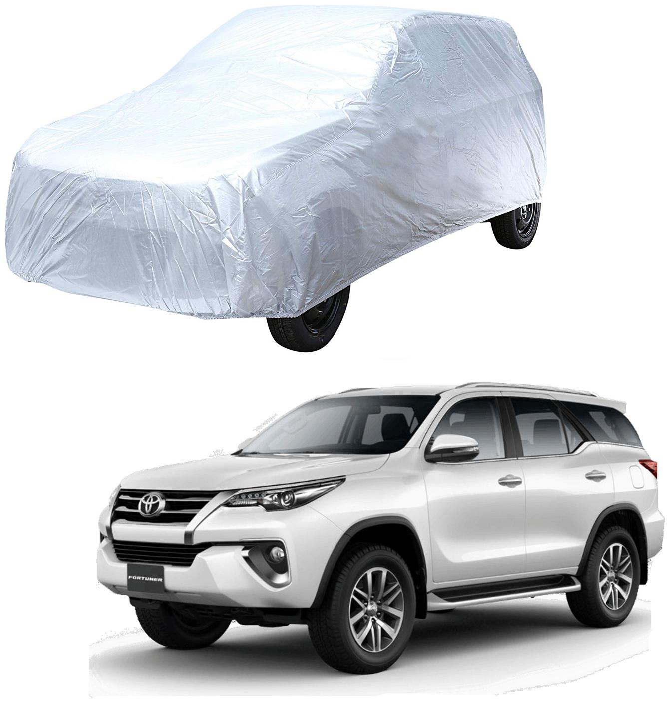 

AutoRetail Toyota FORTUNER Silver Matty Car Body Cover for 2017 Model (Triple Stiched without Mirror Pocket)