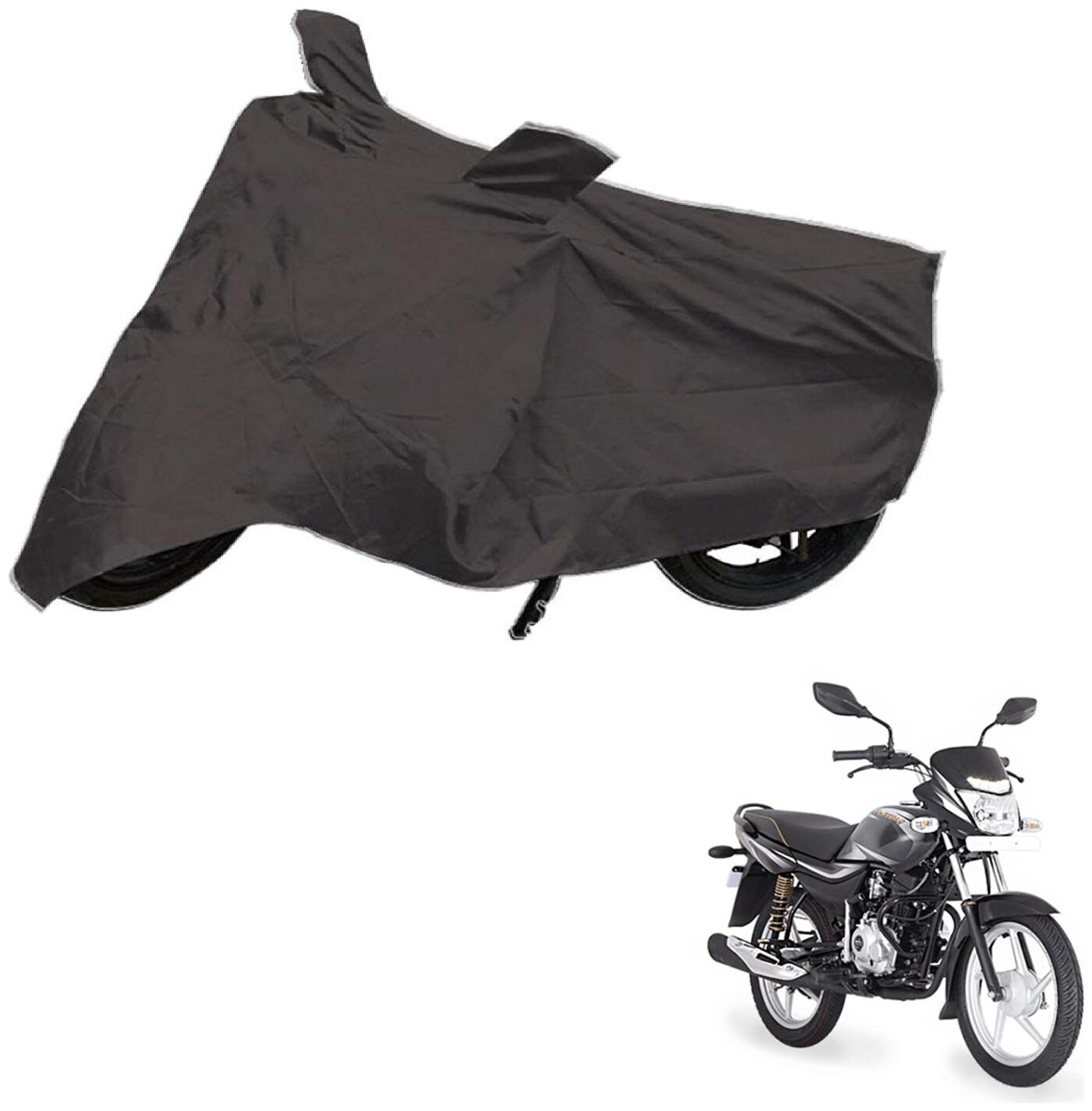 

AutoRetail Two Wheeler Polyster Cover for Bajaj Platina with Sun Protection (Mirror Pocket Grey Color)