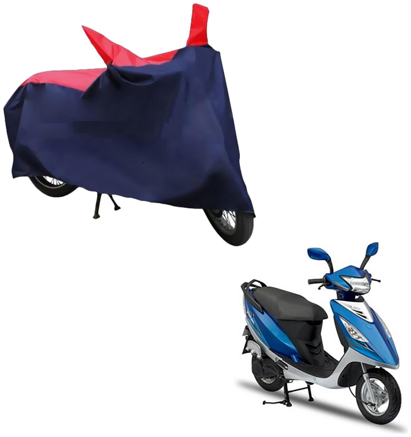 

AutoRetail Two Wheeler Polyster Cover for TVS Streak with Sun Protection (Mirror Pocket Red and Blue Color)
