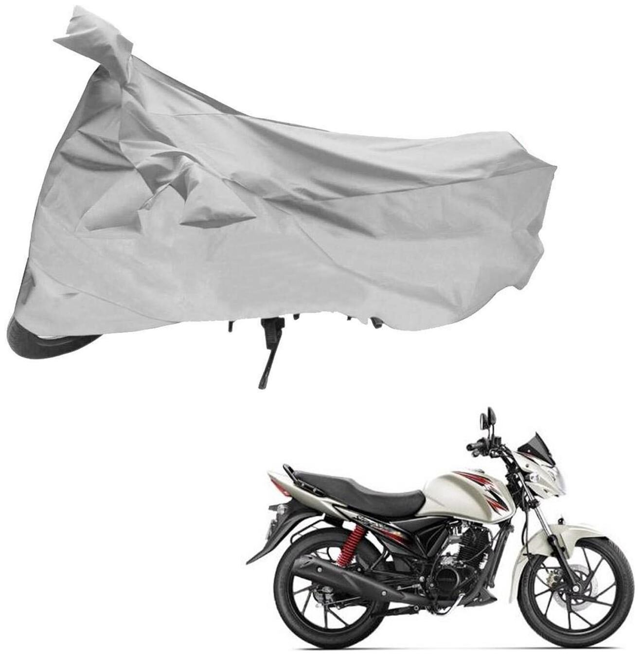 

AutoRetail Two Wheeler Polyster Cover for Suzuki Slingshot Plus with Sun Protection (Mirror Pocket Silver Color)