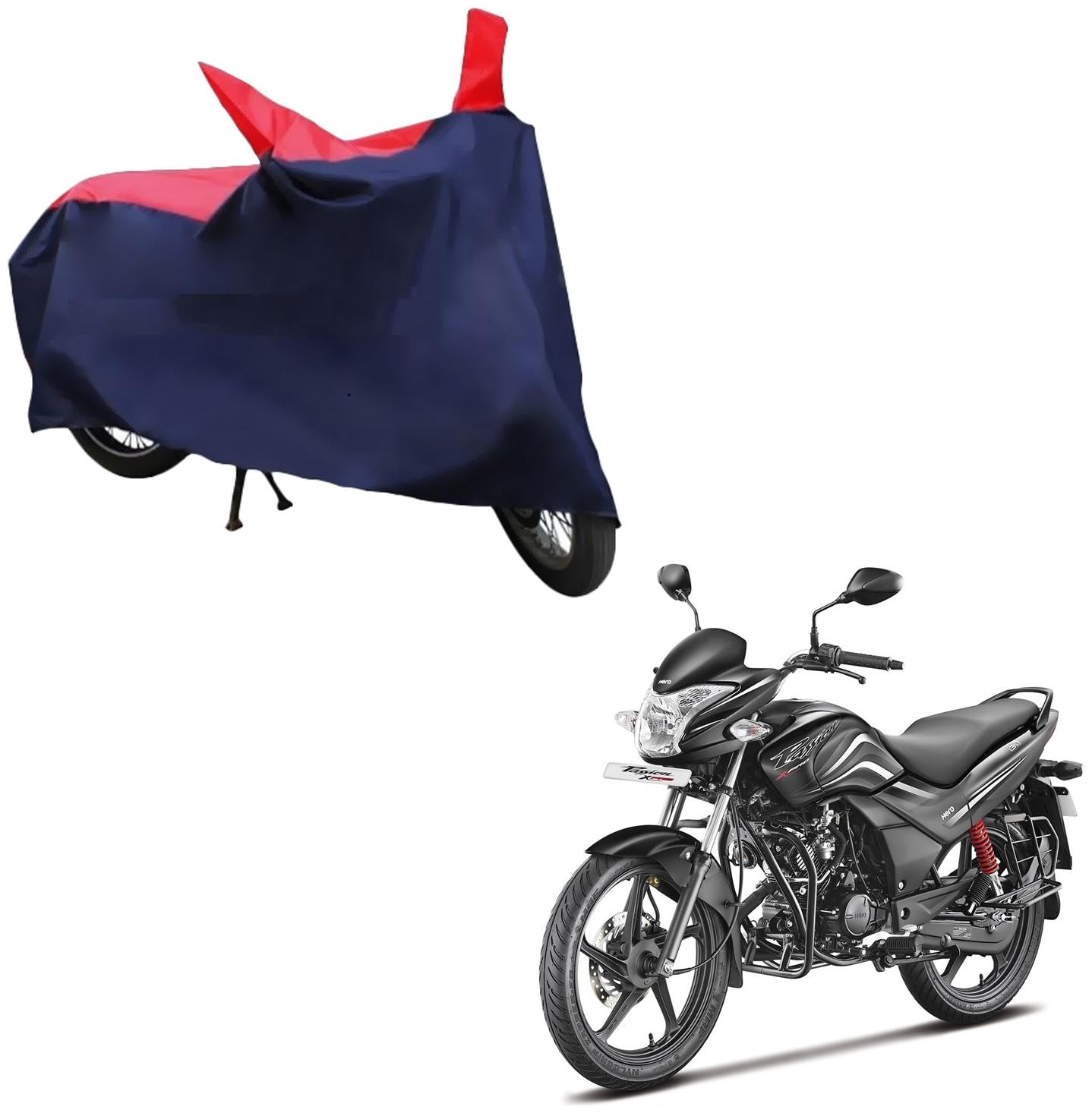 

AutoRetail Two Wheeler Polyster Cover for Hero Passion XPRO with Sun Protection (Mirror Pocket Red and Blue Color)
