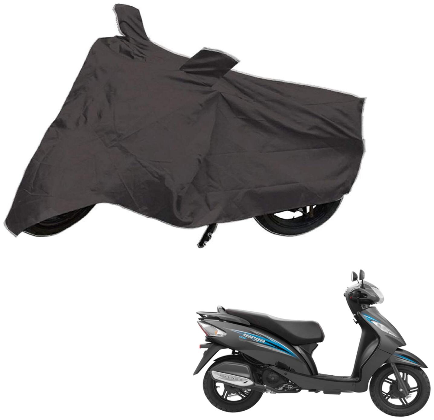 

AutoRetail Two Wheeler Polyster Cover for TVS Wego with Sun Protection (Mirror Pocket Grey Color)