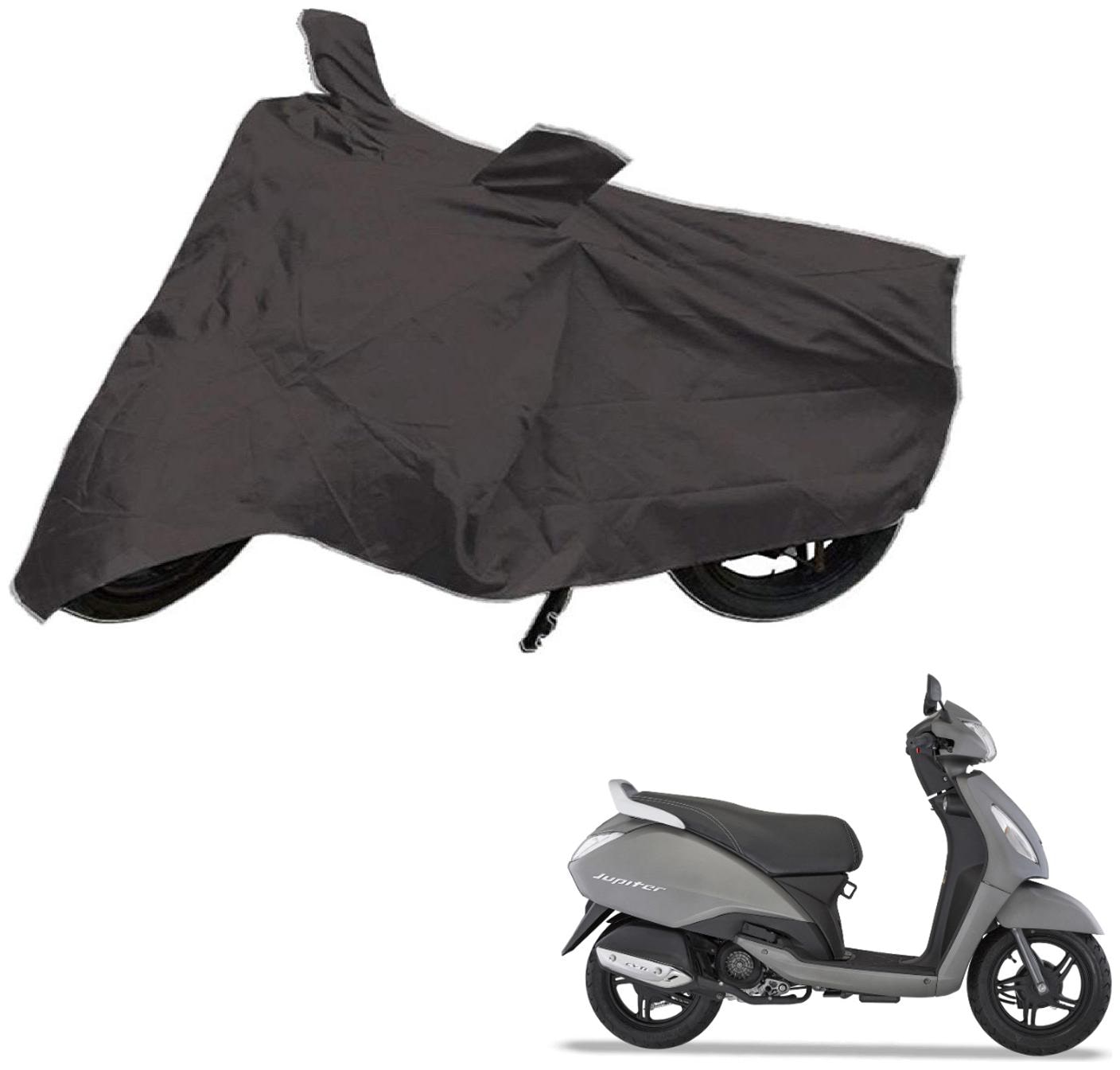 

AutoRetail Two Wheeler Polyster Cover for TVS Jupiter with Sun Protection (Mirror Pocket Grey Color)