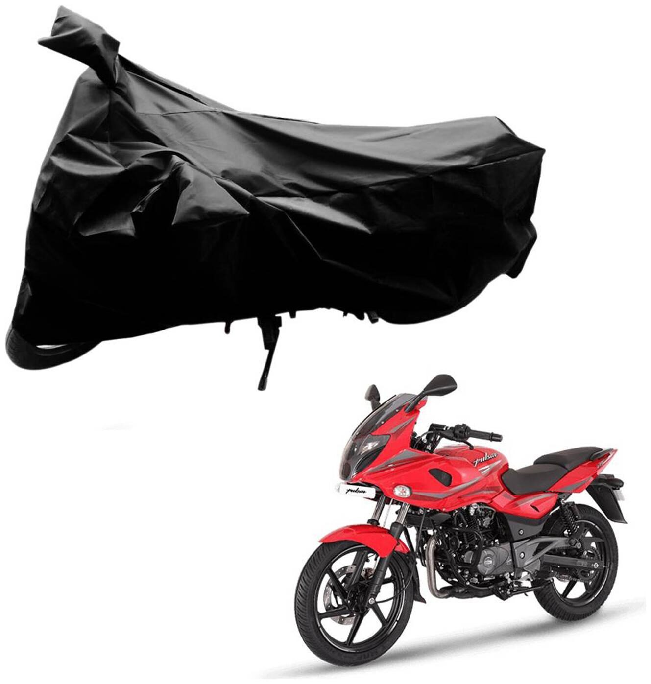 

AutoRetail Two Wheeler Polyster Cover for Bajaj Pulsar 220 F with Sun Protection (Mirror Pocket Black Color)