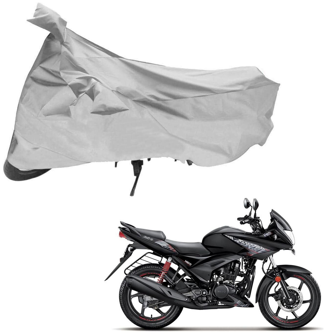 

AutoRetail UV Resistant Two Wheeler Polyster Cover for Hero Ignitor (Mirror Pocket Silver Color)