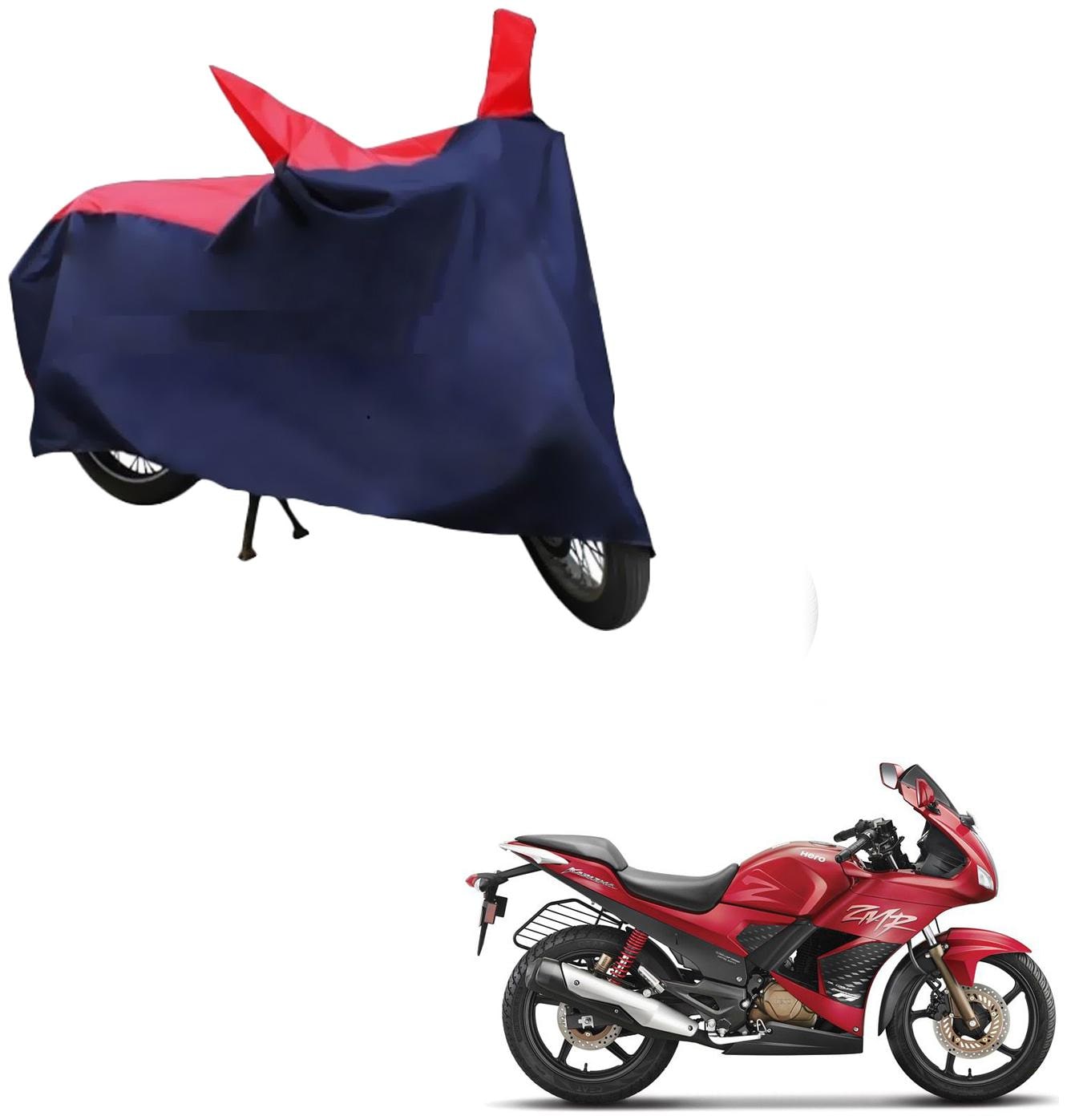 

AutoRetail UV Resistant Two Wheeler Polyster Cover for Hero Karizma (Mirror Pocket Red and Blue Color)
