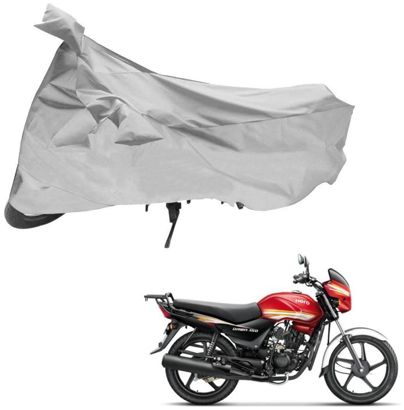 

AutoRetail UV Resistant Two Wheeler Polyster Cover for Hero HF Dawn (Mirror Pocket Silver Color)