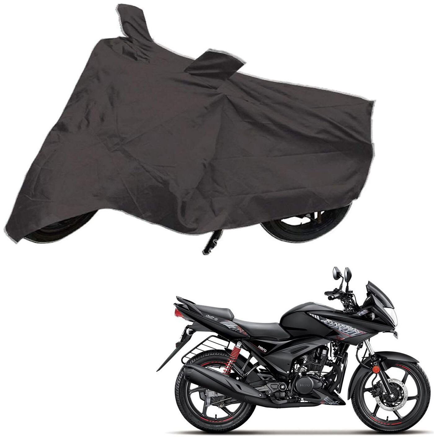 

AutoRetail UV Resistant Two Wheeler Polyster Cover for Hero Ignitor (Mirror Pocket Grey Color)