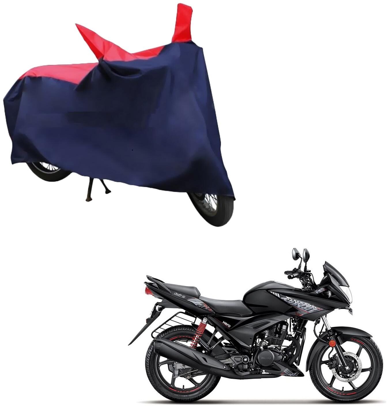 

AutoRetail UV Resistant Two Wheeler Polyster Cover for Hero Ignitor (Mirror Pocket Red and Blue Color)