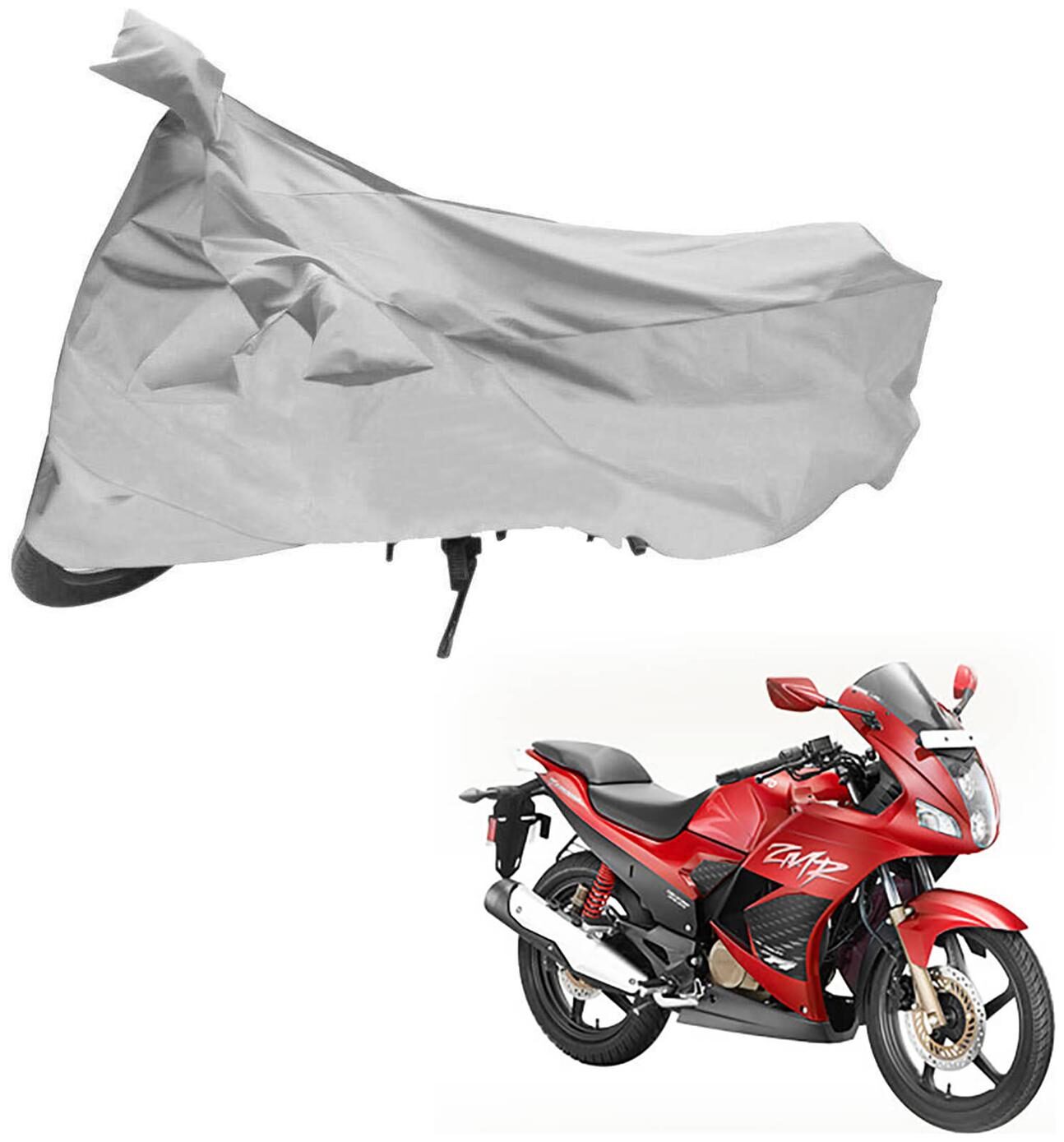 

AutoRetail UV Resistant Two Wheeler Polyster Cover for Hero Karizma ZMR (Mirror Pocket Silver Color)