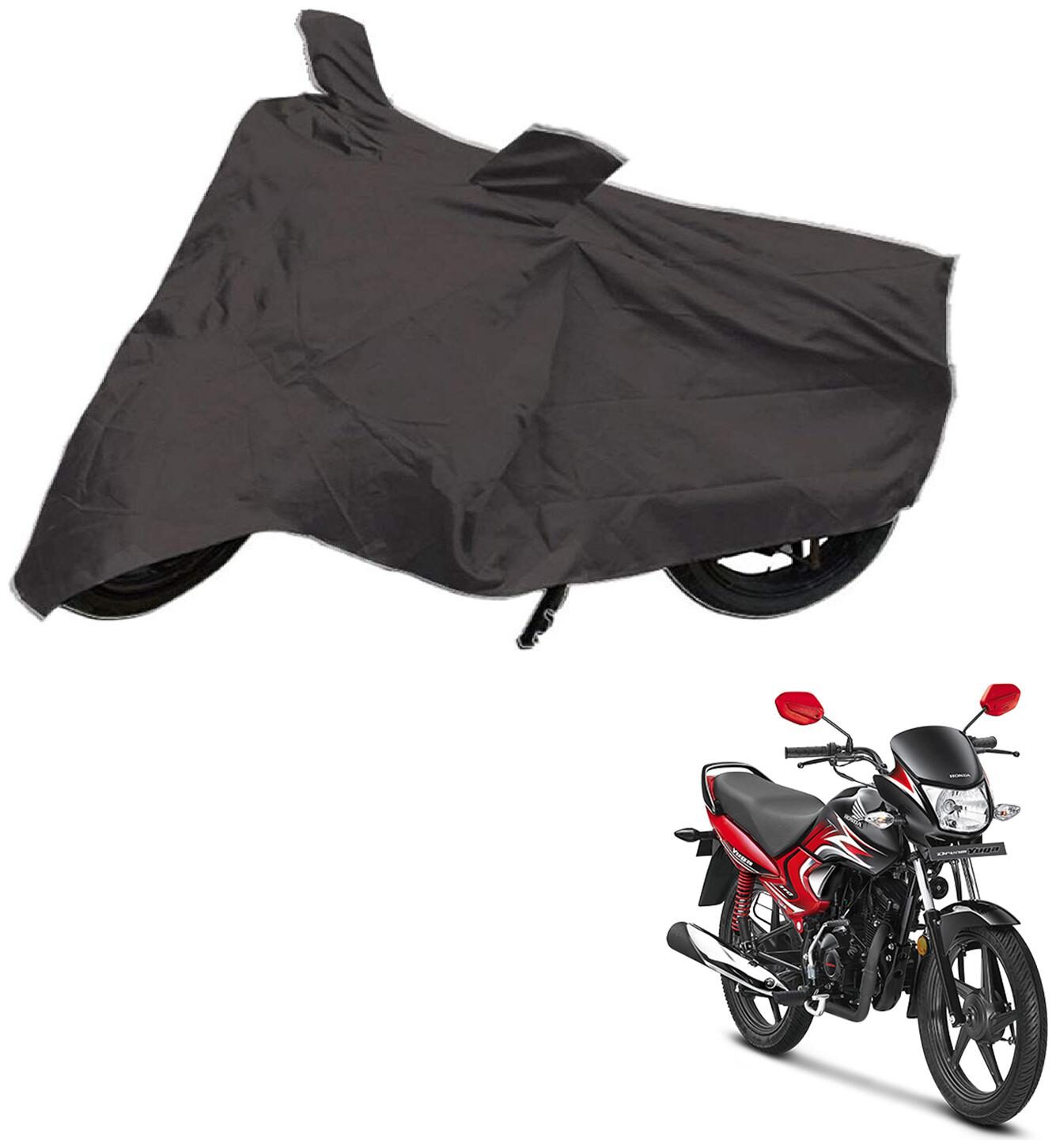 

AutoRetail UV Resistant Two Wheeler Polyster Cover for Honda Dream Neo (Mirror Pocket Grey Color)
