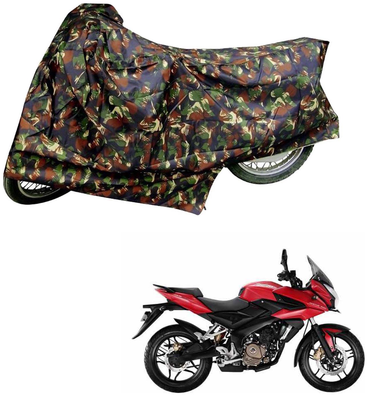 

AutoRetail UV Resistant Two Wheeler Polyster Cover for Bajaj Pulsar AS 200 (Mirror Pocket Multicolor)