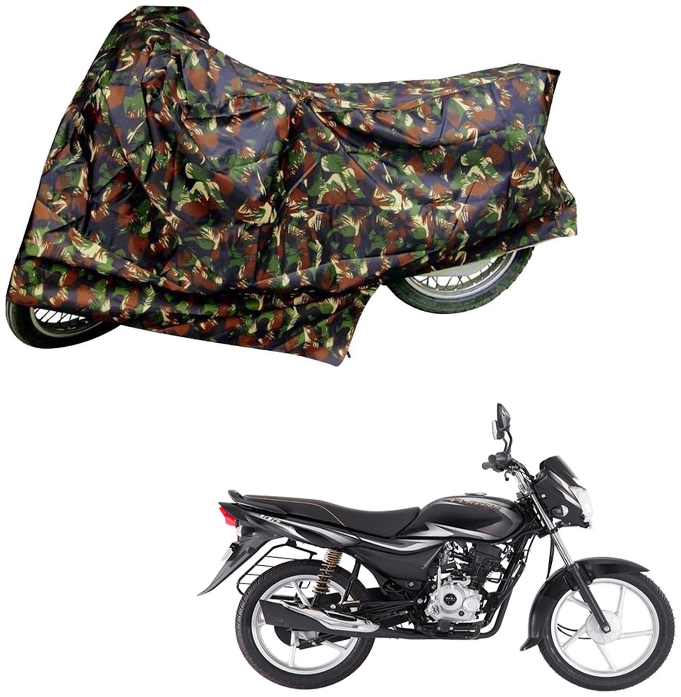 

AutoRetail UV Resistant Two Wheeler Polyster Cover for Bajaj Platina 100 Es (Mirror Pocket Multicolor)