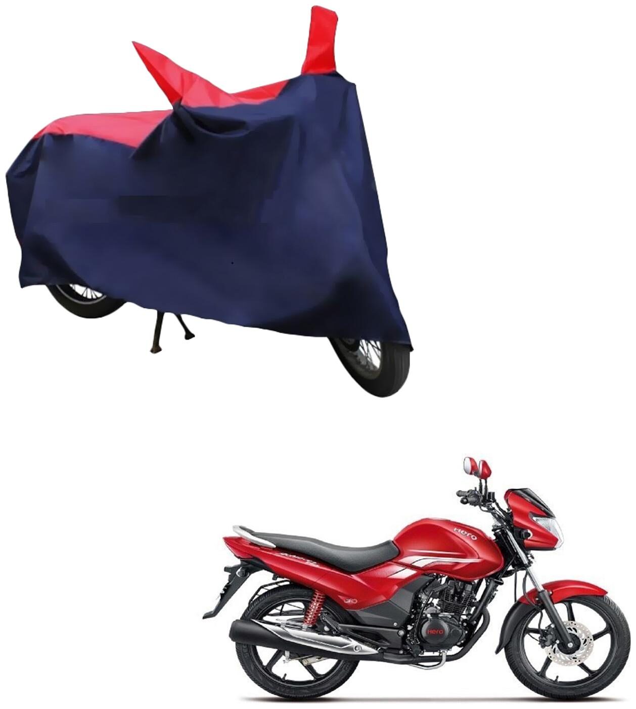 

AutoRetail UV Resistant Two Wheeler Polyster Cover for Hero Achiever (Mirror Pocket Red and Blue Color)